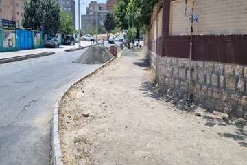 عملیات جدول گذاری و کف فرش پیاده رو معابر کوی سوران خیابان فدائیان اسلام
